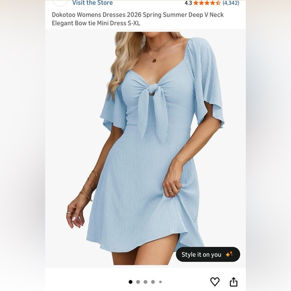 Dresses & Skirts - Women's Light Blue Mini Dress